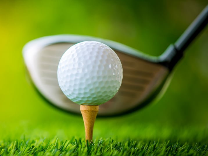 Golf ball on a tee